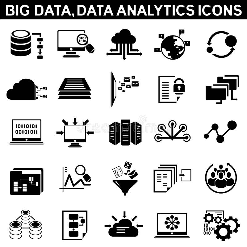 Big data icons royalty free illustration