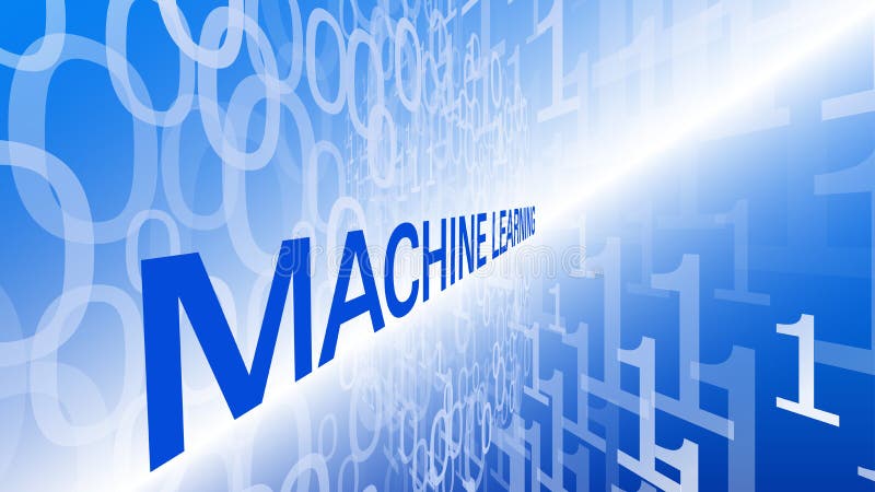 Big data machine learning vector concept, computer binary code stock illustration