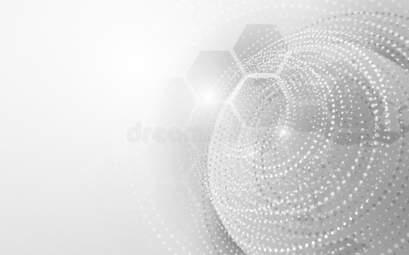 Big data network connection technology with global. Abstract particle and geometric technology concept background royalty free illustration