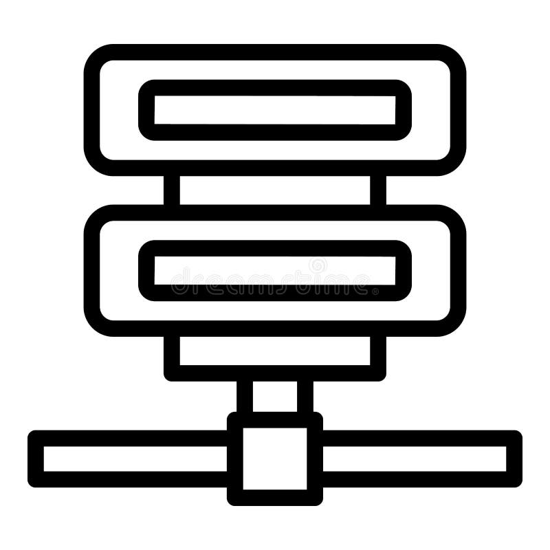 Big data server icon, outline style vector illustration