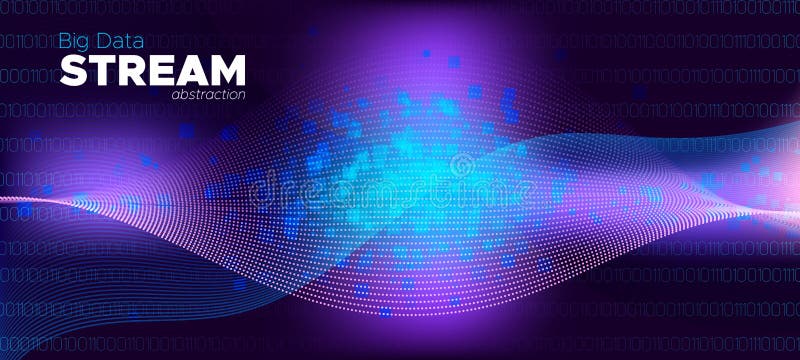 Big Data Stream. Light Technology Abstract. Shiny vector illustration