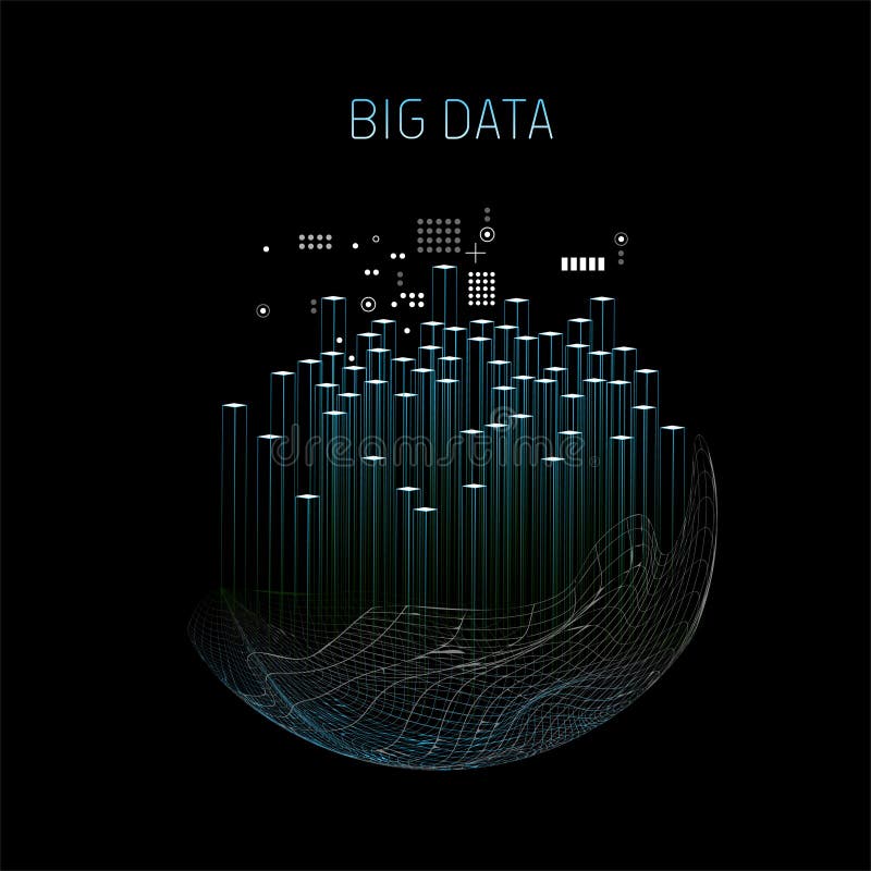 Big data tech abstract vector background royalty free illustration