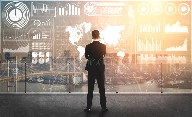 Big Data Technology for Business Finance Concept stock images