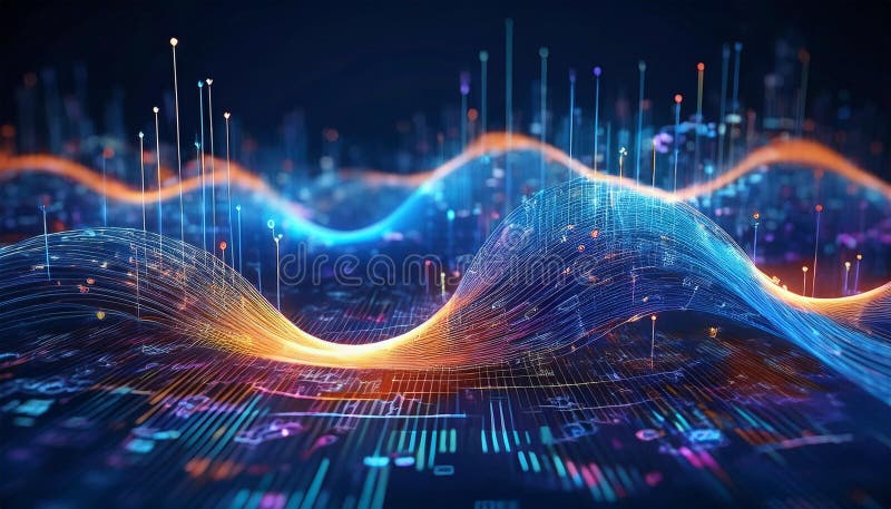 Big data technology Data science analysing artificial intelligence generative AI deep learning machine learning algorithm Neural stock illustration