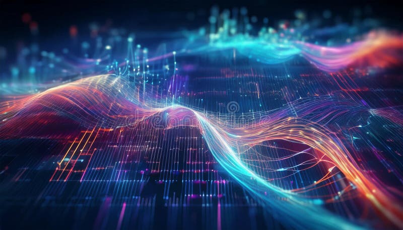 Big data technology Data science analysing artificial intelligence generative AI deep learning machine learning algorithm Neural vector illustration