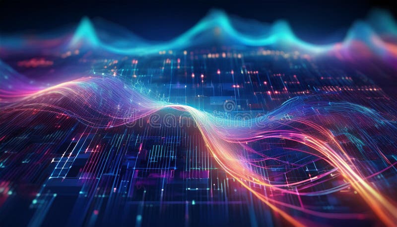 Big data technology Data science analysing artificial intelligence generative AI deep learning machine learning algorithm Neural royalty free illustration
