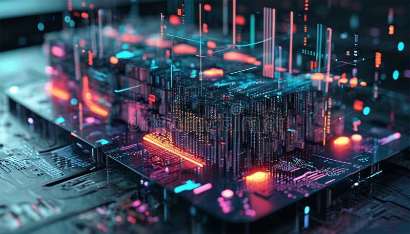 Big data technology Data science analysing artificial intelligence generative AI deep learning machine learning algorithm Neural royalty free illustration
