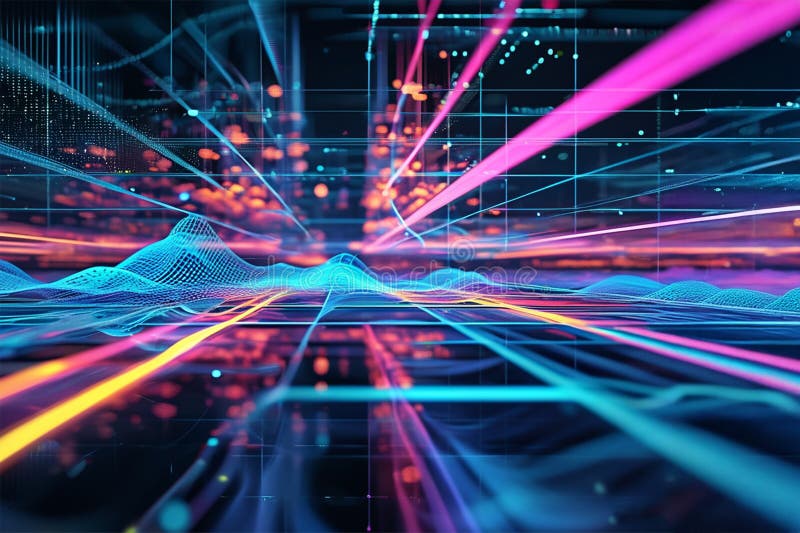 Big data technology Data science analysing artificial intelligence generative AI deep learning machine learning algorithm Neural royalty free illustration