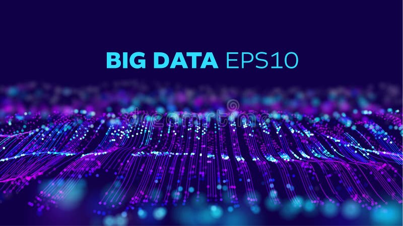 Big data technology vector background. Big data network. Geometric future ai background royalty free illustration