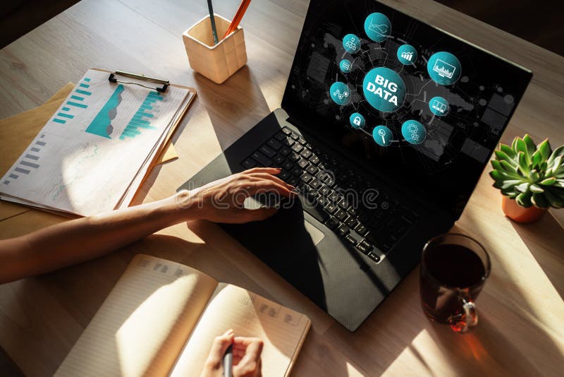 Big data. Tools for manipulation and analysis large amount of information. Internet and technology concept.