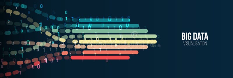 Big Data Visualization Banner. Abstract Background with Lines Array and ...