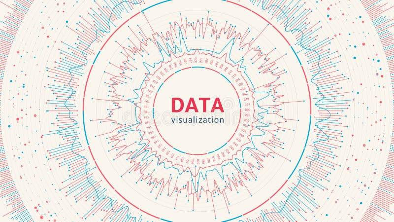 Big data visualization. Complex data concept. Graphic abstract background. royalty free illustration