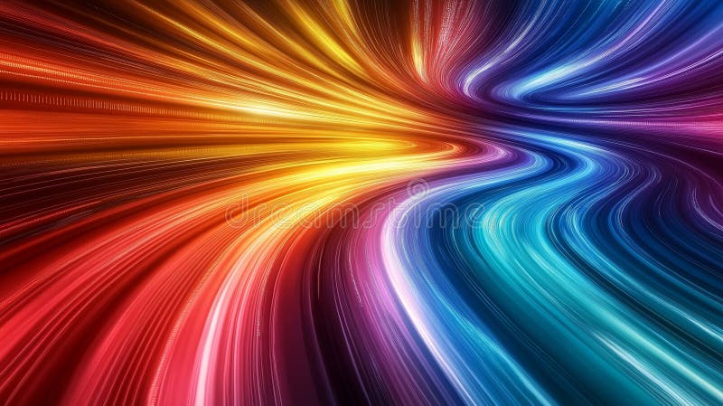 Big Data Visualization: Expansive, multi-colored data streams flowing through abstract tunnels stock photos