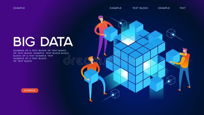 Big data Web Banner vector illustration