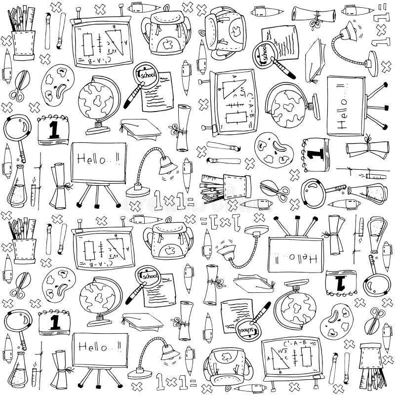 School Education Object Doodles Stock Vector Illustration of vector