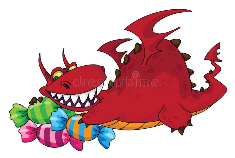 Download Big dragon with sweets stock vector. Illustration of sweets - 20376611