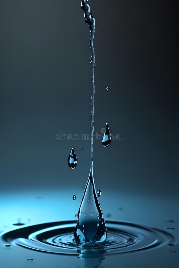 Big Drop of Water Falling on the Surface Water Stock Illustration