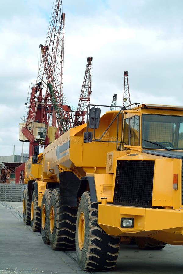 Big dumper truck in port