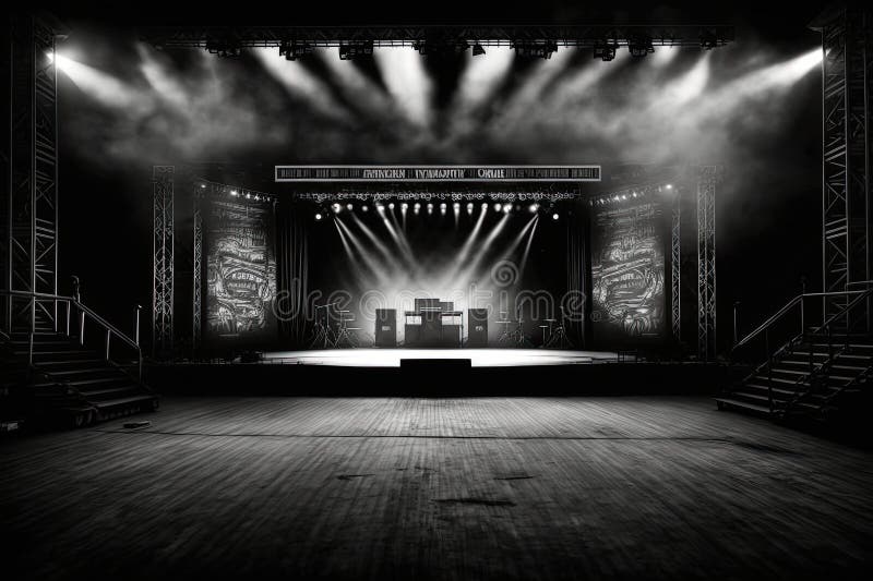 Empty concert stage stock illustration. Illustration of scene 273453192