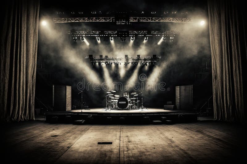 Empty concert stage stock illustration. Illustration of stage 273453302