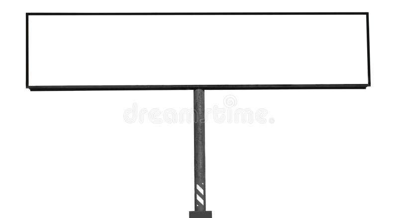 Big empty white billboard isolated on white background with clipping path
