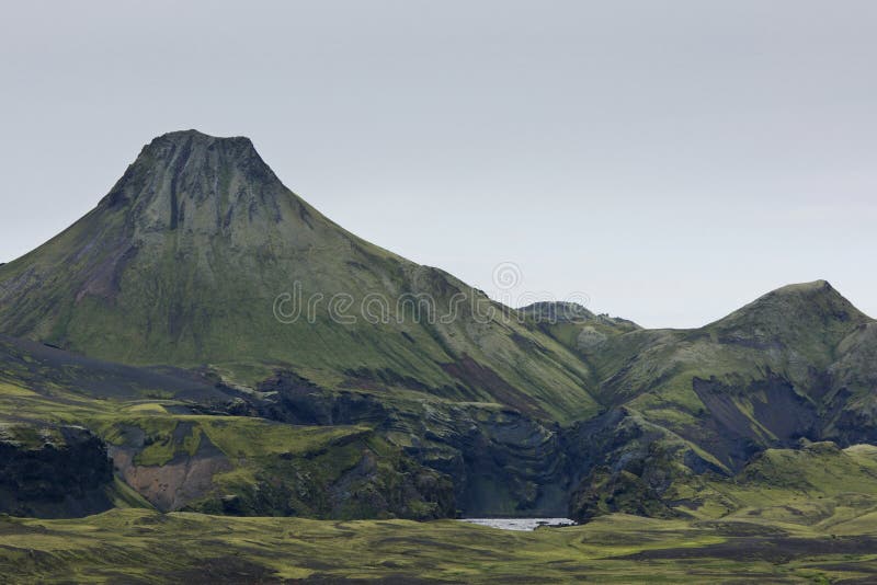 Big eruption crater at Lakagigar, Iceland