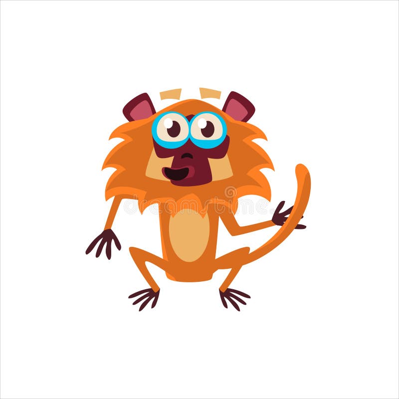 Big-eyed Monkey Flat Vector