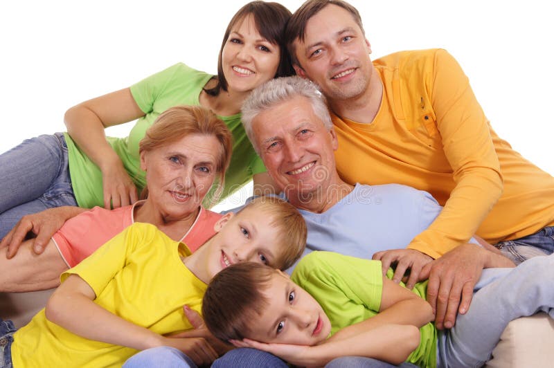Big family portrait royalty free stock photography
