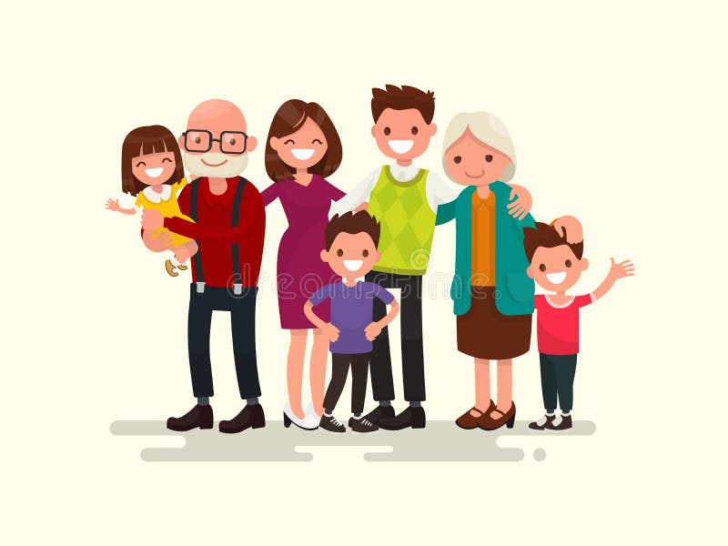Download Big Family Together. Vector Illustration Stock ...