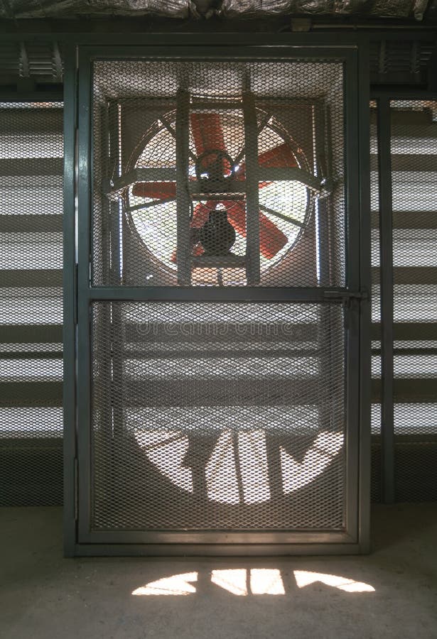 Big Fan Electric Ventilation Fan is Located on the Wall of the Gym