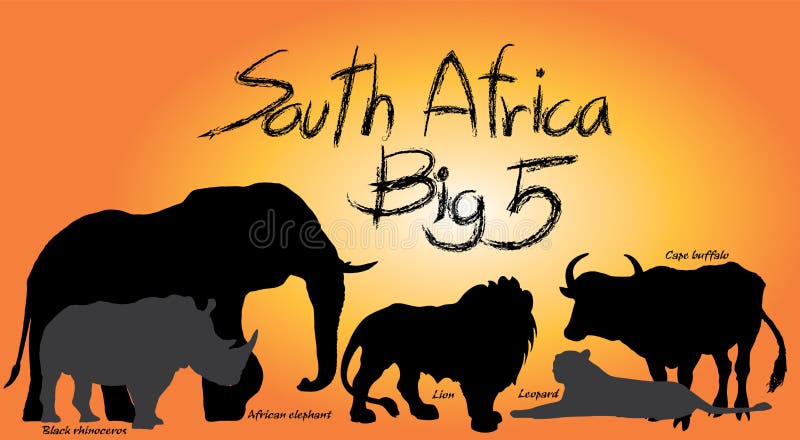 Big Five Africa Silhouette Stock Illustrations – 103 Big Five Africa  Silhouette Stock Illustrations, Vectors & Clipart - Dreamstime