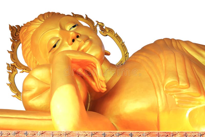 Big golden buddha statue in thai temple