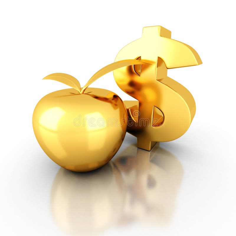 https://thumbs.dreamstime.com/b/big-golden-dollar-symbol-apple-business-success-finance-co-concept-d-render-illustration-68810765.jpg