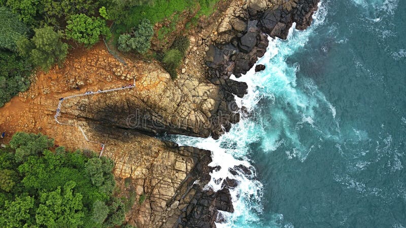 Hole in a cliffs aerial view royalty free stock images Hole in a cliffs aerial view royalty free stock images