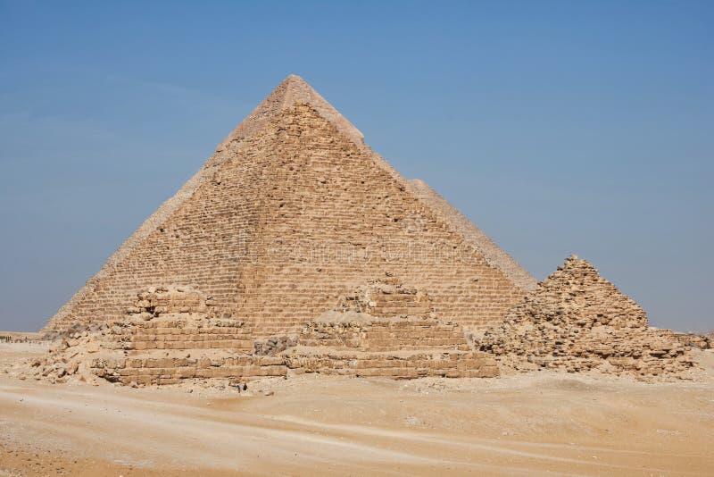 Big Great Cheops Pyramid and the Pyramid of Khafre Behind the Pyramid ...