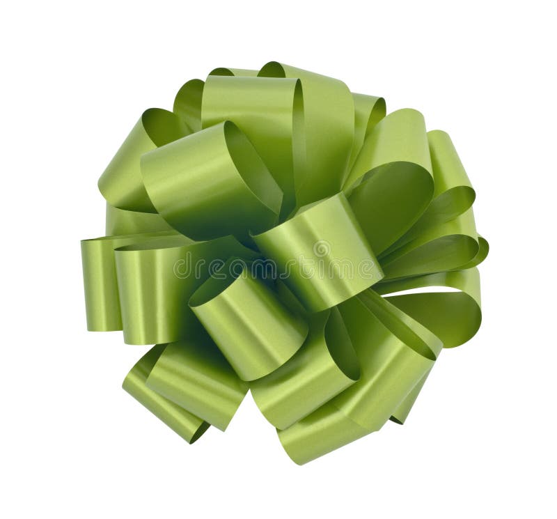 Big Green Ribbon Bow Cutout Stock Image Image of object, decorate