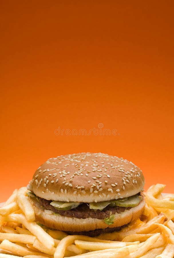 Hamburger And French Fries Stock Image Image Of Away 30601205