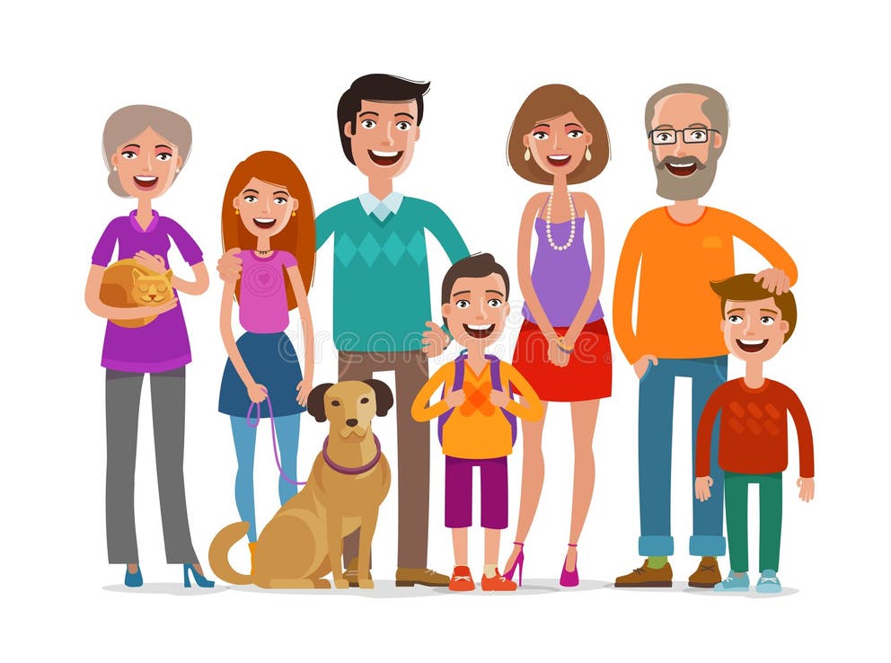 Big Family Cartoon Stock Illustrations – 7,753 Big Family Cartoon Stock ...