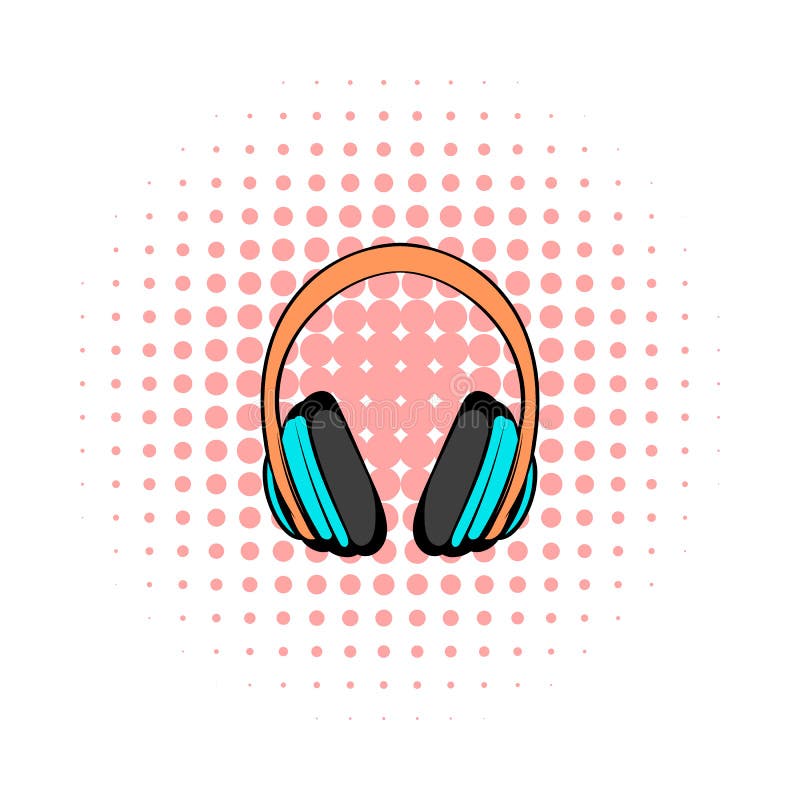 Big Headphones Icon Cartoon Stock Vector Illustration of play, audio
