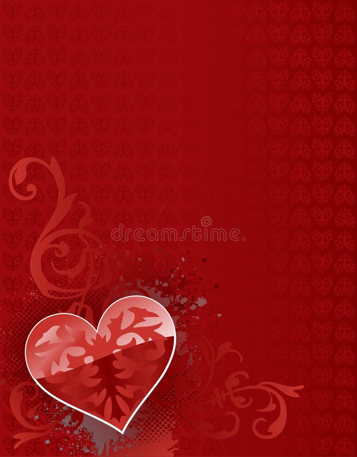 Big heart red valentine background. 