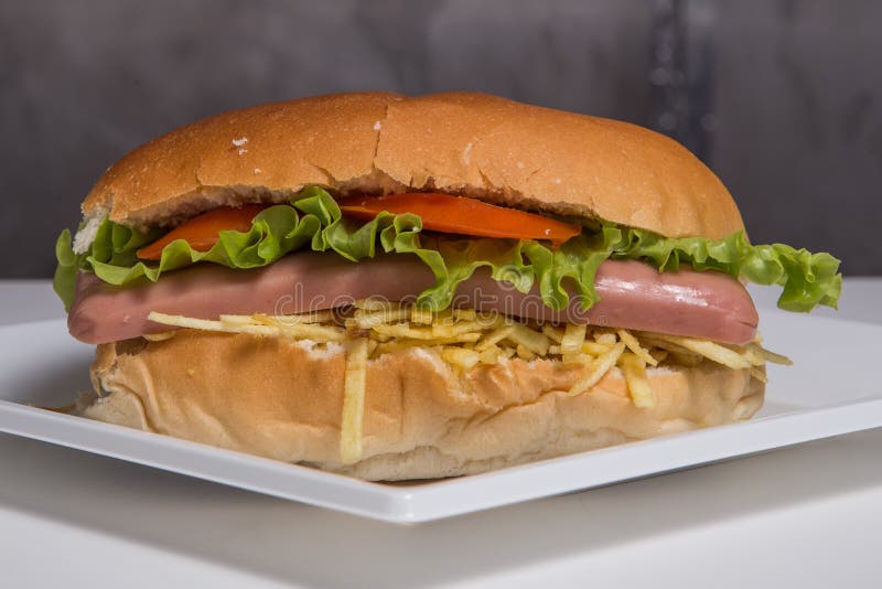 Big hot dog stock image. Image of party, restaurant 266123309