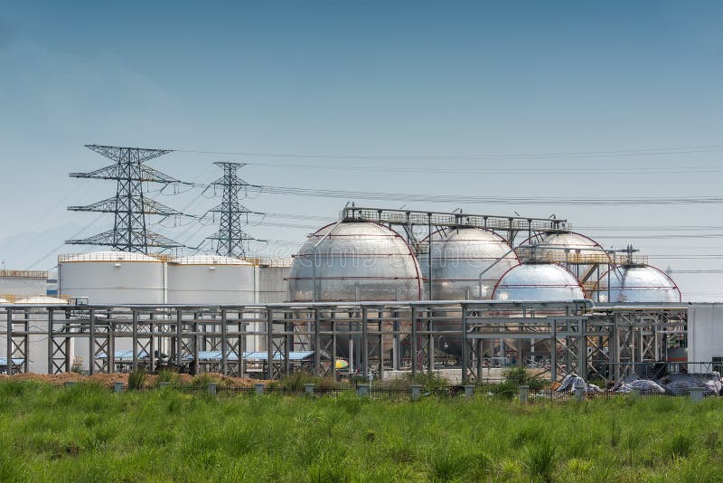 Big Industrial oil tanks stock photo. Image of huge, farm 30805736