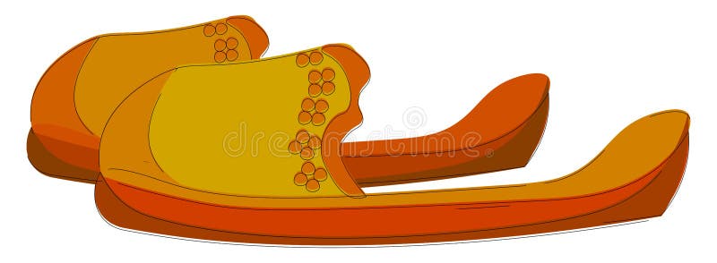 Yellow Slipper Top View. Women`s Beach Or Indoor Shoes Stock