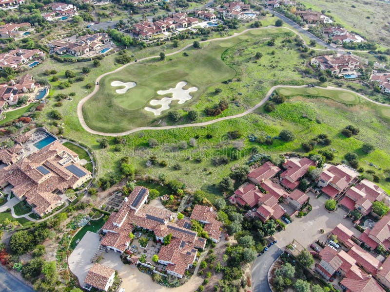 Big luxury executive house with pool located next the golf course in a private community, San Diego, California.