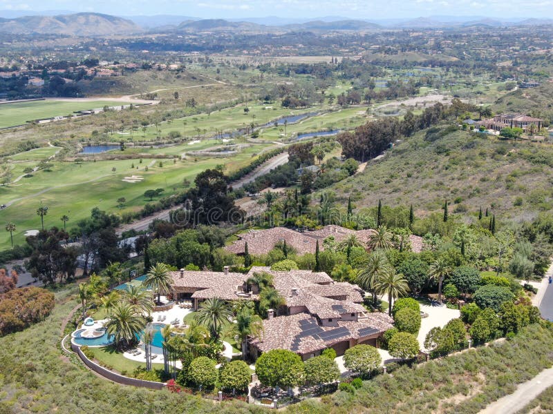 Big luxury villa with pool located next the golf course and green valley, San Diego, California. May 22nd, 2020. Big luxury villa with pool located next the golf course and green valley, San Diego, California. May 22nd, 2020