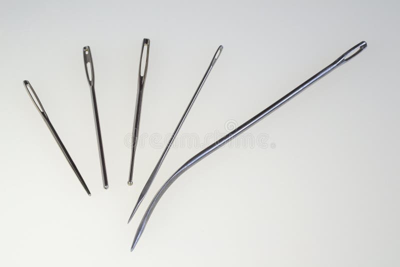Big metallic needles stock image. Image of needle, hand 34965075
