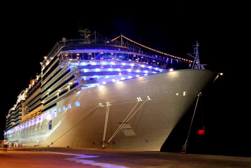 Big modern cruise liner in dock