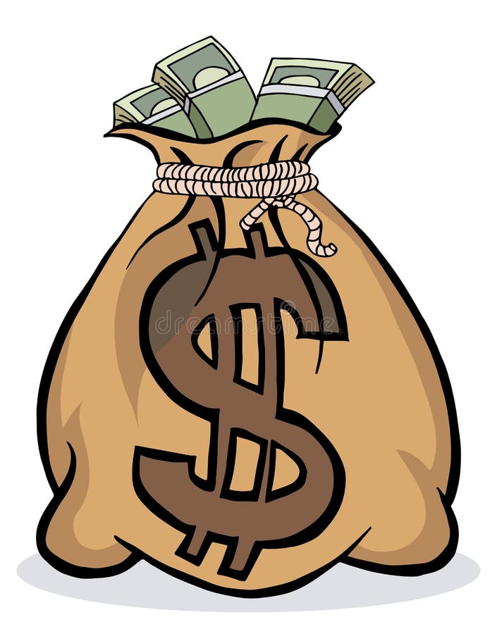 A big bag full of money Royalty Free Vector Image