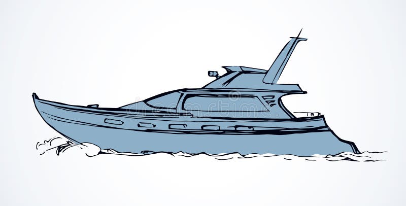 Yacht. Vector drawing stock vector. Illustration of lifestyles