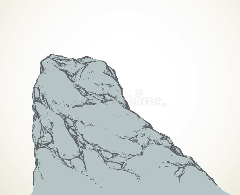 Cliff. Vector drawing stock vector. Illustration of drawing - 107769325